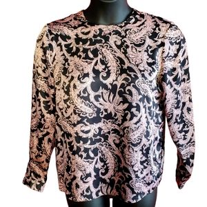 Kasper A.S.L. Light Pink & Black Blouse